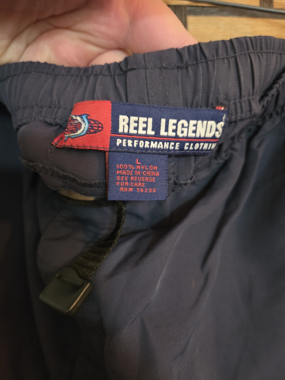 Reel Legends Men's Large Navy Blue 100% Nylon Outdoor Utility Cargo Swim Shorts